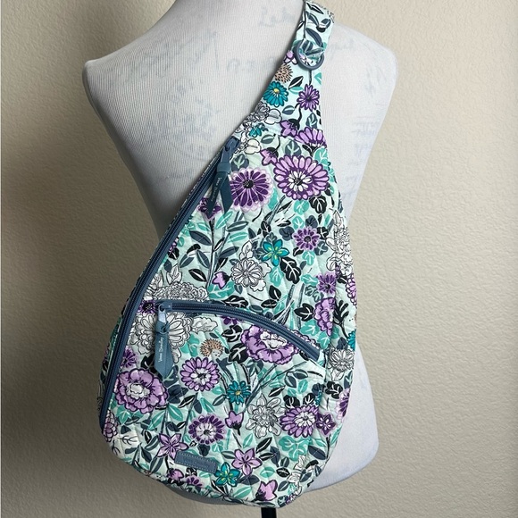 Vera Bradley Floral Backpack - Purple and Teal - Picture 3 of 8